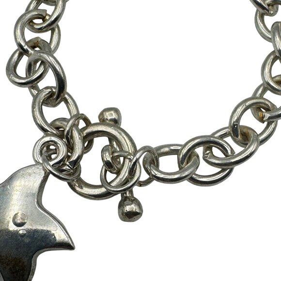 Silver Star Charm Toggle Bracelet Link Chain 7 Inches Adjustable - Picture 3 of 6